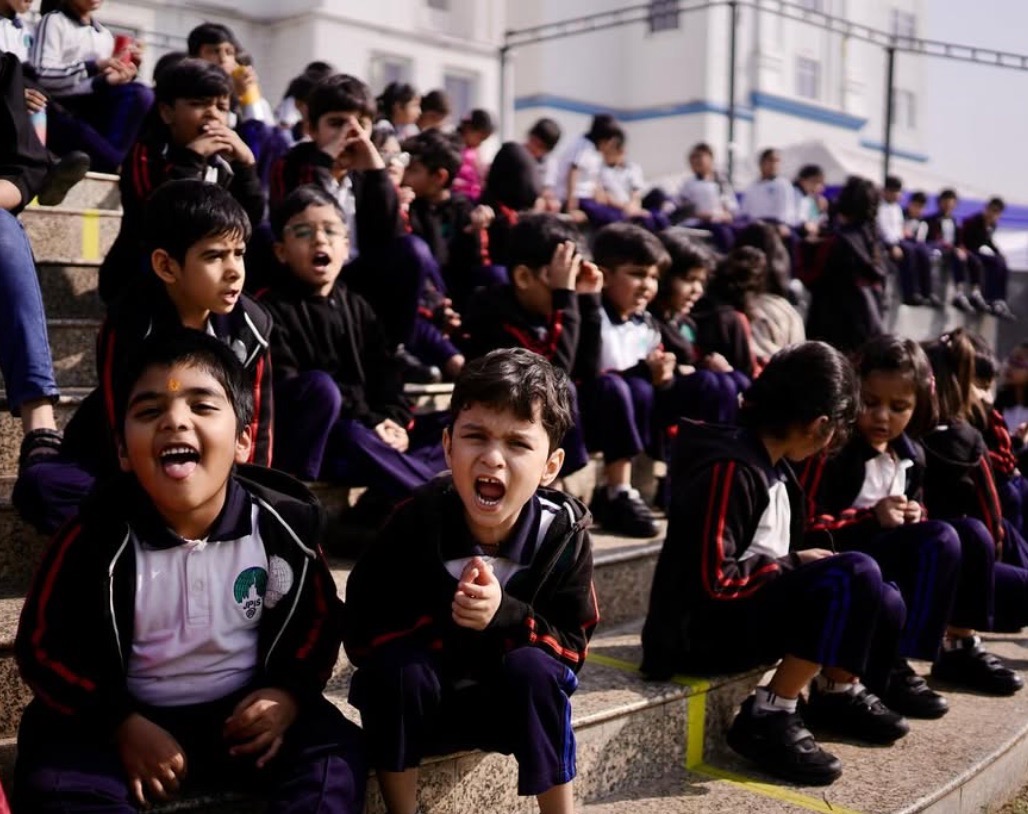 School students cheering